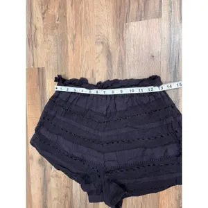 Free People Paloma Blue Boho Embroidered High Waist‎ Shorts XS thumbnail 9
