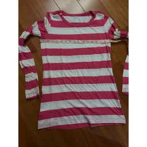 Lacoste Womens Pink White Stripe‎ Long Sleeve Crew Neck Shirt Top Size 40 thumbnail 8