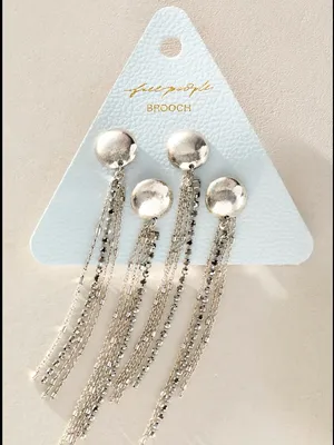Free‎ People Brandy Fringe Pin Set NWT silver thumbnail 1