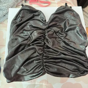ZARA Silver Crop Top thumbnail 5