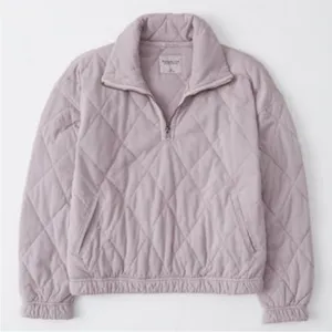 Abercrombie Purple Lavender Quilter Pullover Quarter Zip Sweater thumbnail 1