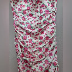 Revolve More To Come Evita Sweetheart Pink Floral Strapless Mini Dress M $78 thumbnail 6