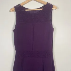 Ralph Lauren Pointelle Knit A-Line Dress Size M Purple (Retail‎ $169) Fit Flare thumbnail 2