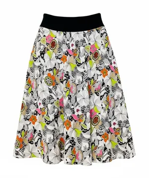 Vtg Evan Picone Chiffon Maxi Skirt Sz M Retro Psychedelic Floral Boho Festival thumbnail 1