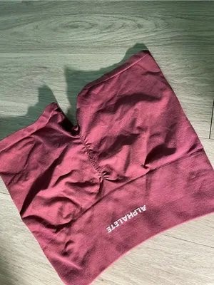 Alphalete Women's High-Waist Athletic Shorts in Burgundy thumbnail 2