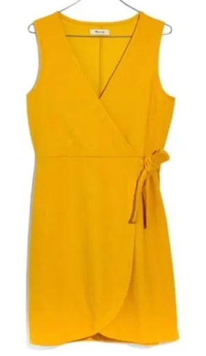Madewell Crosshatch Side-Tie Dress Texture‎ & Thread Celestial Gold thumbnail 1