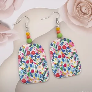 Handmade Colorful dangle‎ earrings thumbnail 4