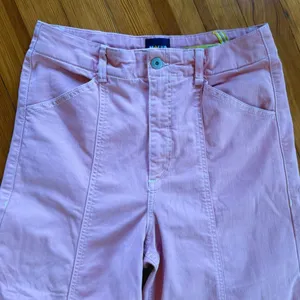Maeve Anthropologie Delaney Clean-Seamed High-Rise Wide-Leg Jeans in Salmon Pink thumbnail 6