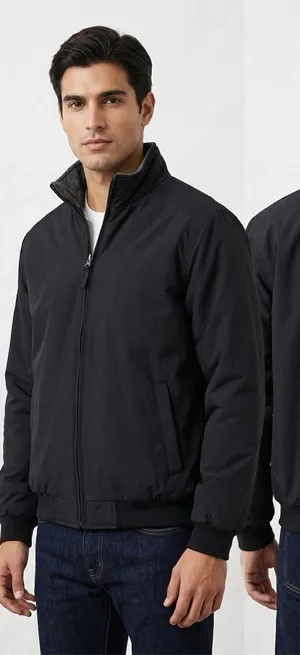 Y2K 2000s Faded Glory Men's Black Fleece-Lined Utility Bomber Jacket Size M⁠ thumbnail 1