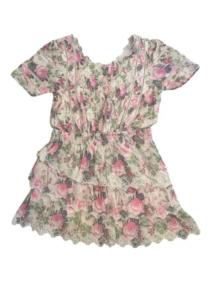 LoveShackFancy Mavis Floral Mini Dress - Pink & Lavender thumbnail 1