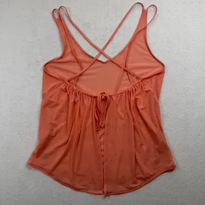 Lululemon Such A Cinch Tank Light Coral Open Back Drawstring Yoga Top Size 8 thumbnail 2