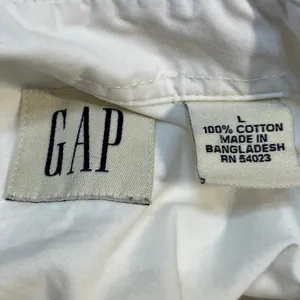 Gap Women's White Cotton Pocket Relaxed Long Sleeve Button Down Shirt Size L thumbnail 4