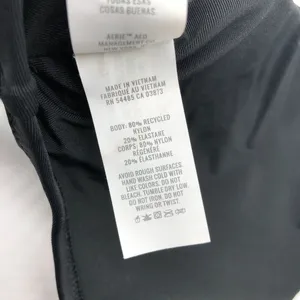 Aerie Real Good Scoop Bikini Top Black V Neck Removable Cups XXL thumbnail 4