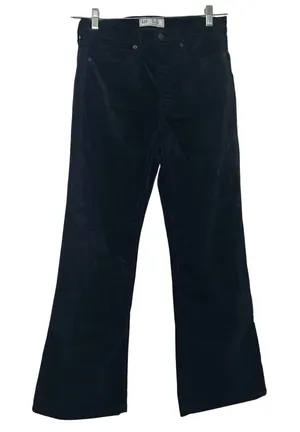 Gap 70s Flare High Rise Absolute Black Corduroy Pants 28 6R Retro Boho minimal thumbnail 1