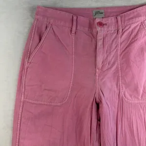 J. Crew Sz 4 Garment Dyed Foundry Pants Straight Leg Cotton Pink AP392 Woman's‎ thumbnail 4