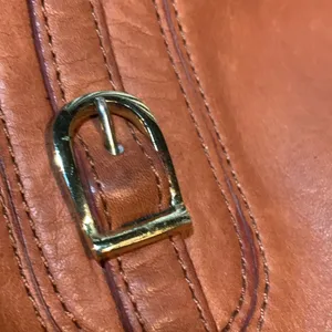 Vintage 70s Brown Genuine Leather Clutch Purse Envelope Style Hand Bag thumbnail 3