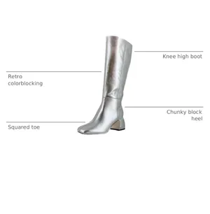 New Sam Edelman, high silver boots, size 6 no box thumbnail 3