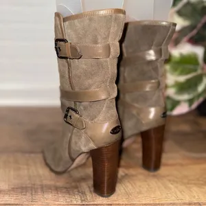 Coach Alexandra Fatigue Green Mid-Calf Bootie Olive Heeled Boots thumbnail 4