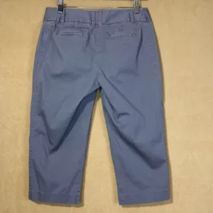 Daisy Fuentes Capri Pants Womens 6P Moonstone Gray Blue Cropped Stretch‎ EUC thumbnail 2