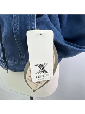 Natural Origins Sz LP Lyocell Blue Jean Denim Button Up Trucker Jacket USA Made thumbnail 4