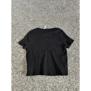 H&M Divided black ribbed short-sleeve crop top XL thumbnail 7