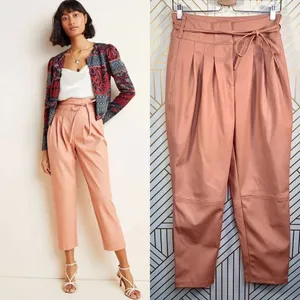 Anthropologie BlankNYC Chelsea Pants Faux Leather Pleated Tapered Pink Size 28‎ thumbnail 2
