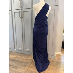 NWT ELOQUII Royal Blue One Shoulder Draped Ruched‎ Maxi Dress Size 22 Formal thumbnail 3