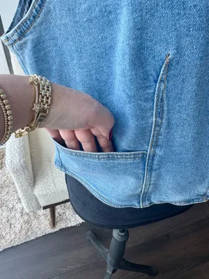 Forever 21 Denim Zip Front Sleeveless Tank Size 1X thumbnail 3