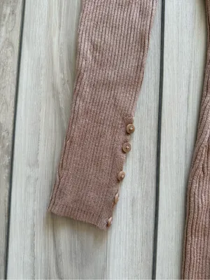 Abercrombie & Fitch Henley Ribbed Button Cuff Sweater Dress Tan Small NWT thumbnail 11