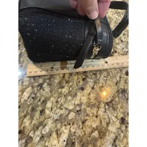 Ted Baker black Textured tweed vanity bag Purse Crossbody Hand Held Chain thumbnail 12