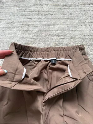 Tailored High-Waist Straight-Leg Pantsuit in Brown (Size Brown) thumbnail 8