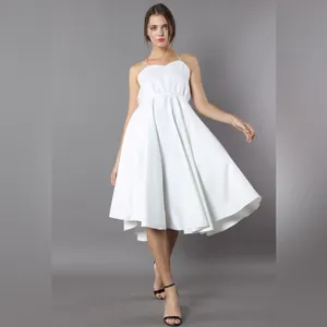 Minusey Luxurious White Cross-Strap Open Back Dress‎ thumbnail 5