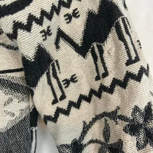 Flashback Vintage Tapestry Jacket Womens Small Black Cream Camel‎ Southwestern thumbnail 4