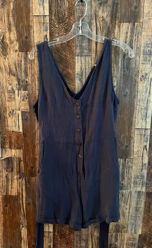 VICI - GARNER POCKETED BUTTON DOWN TIE ROMPER - NAVY thumbnail 2