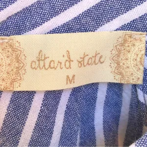 Altar'd State Striped Linen Top Blouse M thumbnail 3