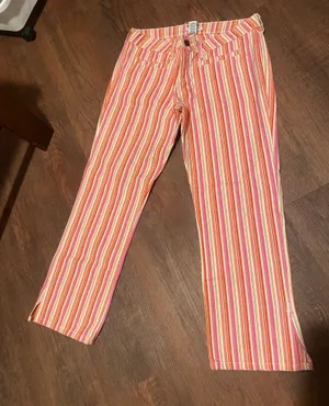 Vintage Abercrombie and Fitch striped pants thumbnail 1