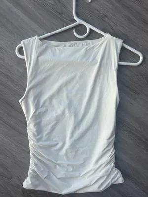 Boat Neck Tank Top White thumbnail 2