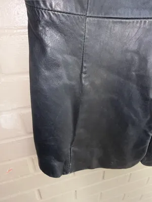 Adler Collection Lambskin Black Leather Blazer Coat Size L thumbnail 4