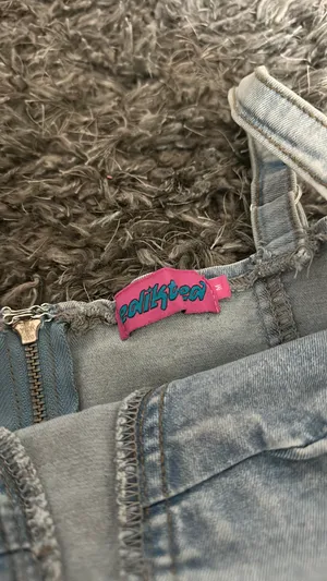 Edikted Fluffy Denim Romper thumbnail 4
