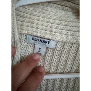 Old Navy Womens Cream Oatmeal Shaker Knit Shawl Collar Open‎ Front Cardigan XS thumbnail 3