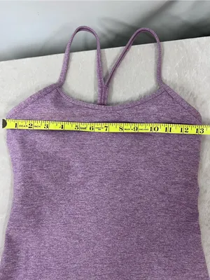 Lululemon Lavender purple Cami tank top 4 athletic built in bra pads missing thumbnail 8