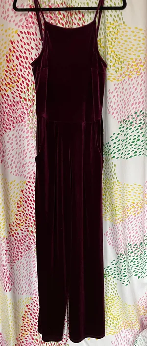 Francesca's Maroon Jumpsuit thumbnail 1