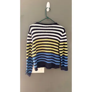 Norm Thompson Vintage Striped Button Front Cardigan Sweater‎ Blue Lagen Artsy thumbnail 5