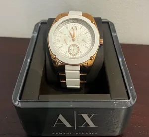 Armani Exchange Rose Gold and White Ceramic Women's Bracelet Watch thumbnail 1