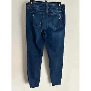 Kancan Mid Rise Ankle Skinny Jeans Size 11/29 Dark Wash Raw Hem KC8396D thumbnail 2