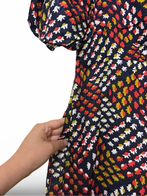 NWT ANTHROPOLOGIE MAEVE Melody Geometric Puff Sleeve Mini Dress Sz S thumbnail 7