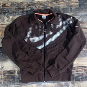 Nike brown zip up jacket size large thumbnail 1