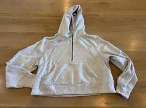 Lululemon Scuba Oversized Half-Zip Hoodie Plush light gray silver medium / Large thumbnail 1