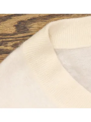 Aqua Womens 100% Cashmere V Neck Sweater V11599 Ivory Off White S thumbnail 6