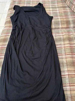 Pinkblush Black Ribbed Sleeveless Mini Dress maternity thumbnail 1